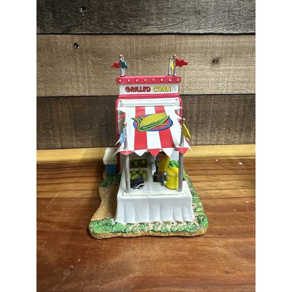 Lemax Carnival Corn Stand Amusement Park Booth Decor Village Collection In Box - Picture 2 of 7